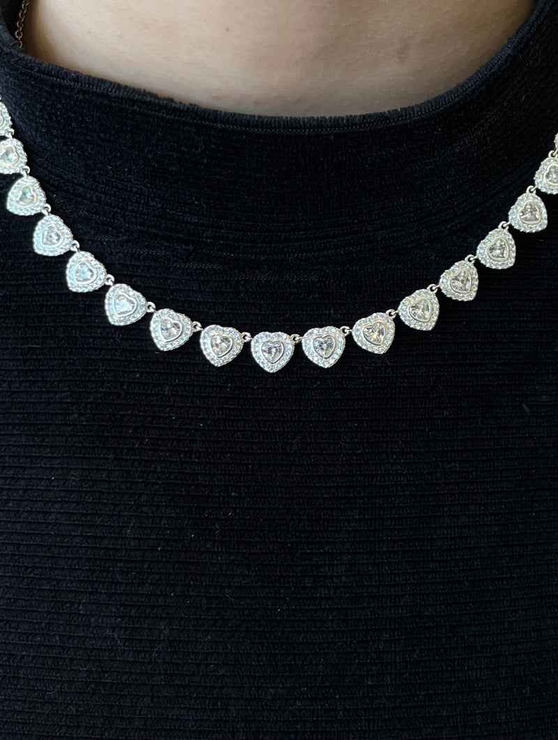 Colar corações zircônias