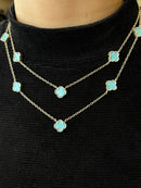 Colar duplo 8 flores