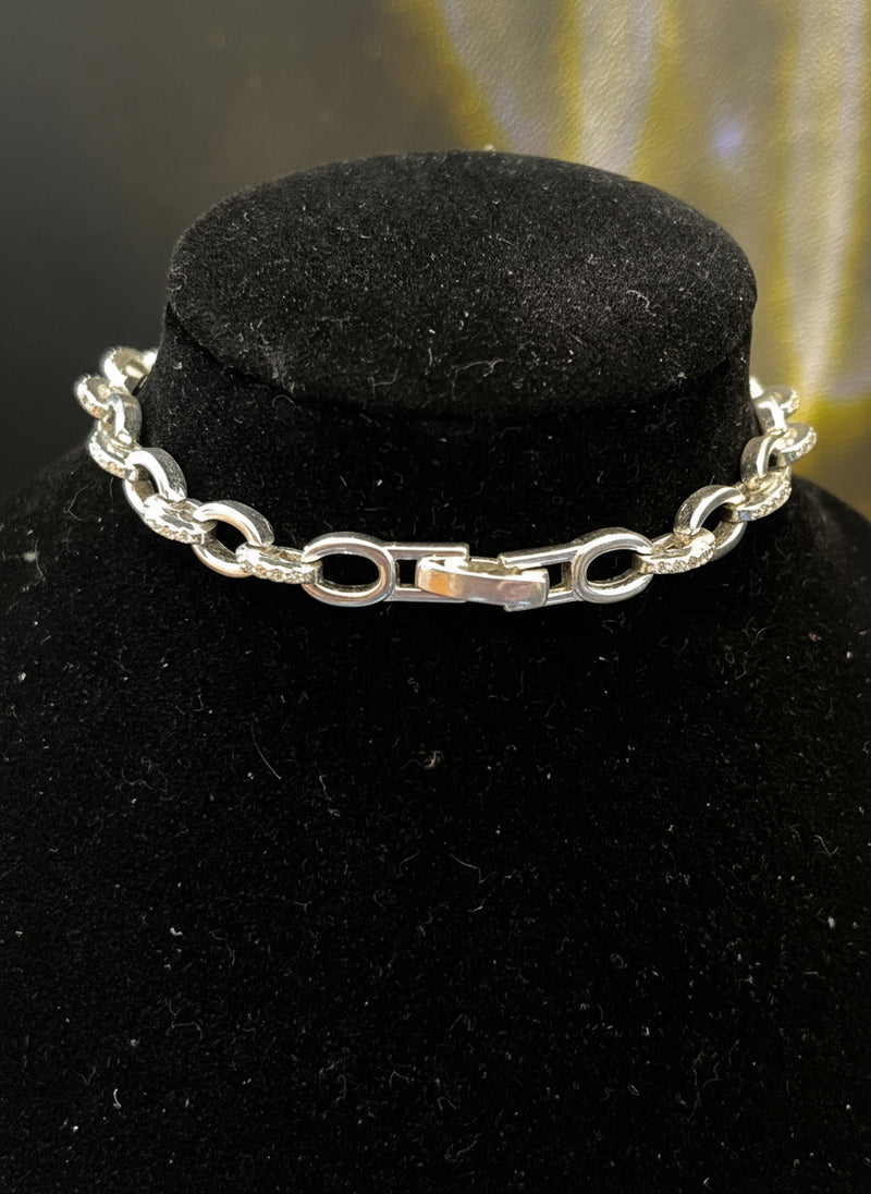 Pulseira coração cravejado