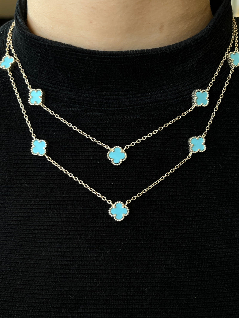 Colar duplo 8 flores