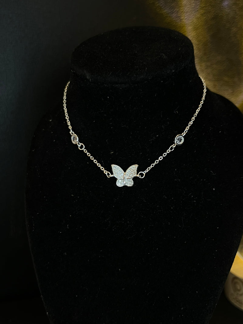 Pulseira borboleta cravejada