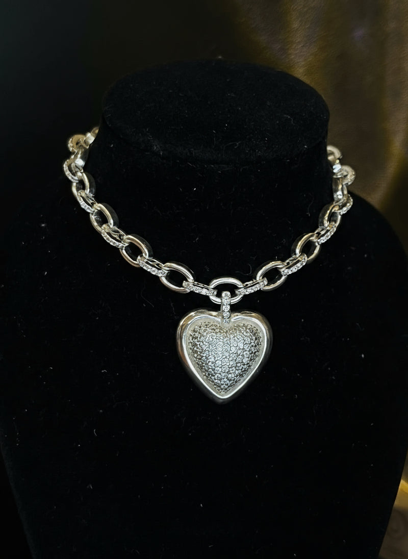 Pulseira coração cravejado