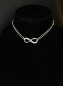 Pulseira infinito liso e cravejado