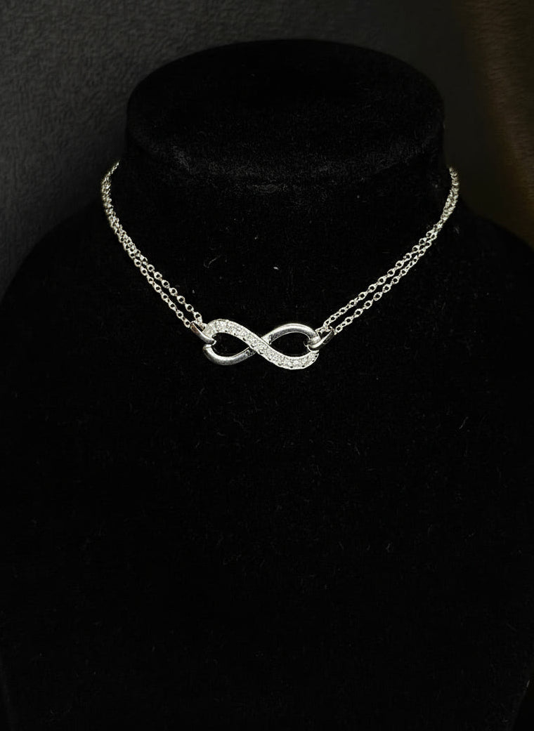 Pulseira infinito liso e cravejado