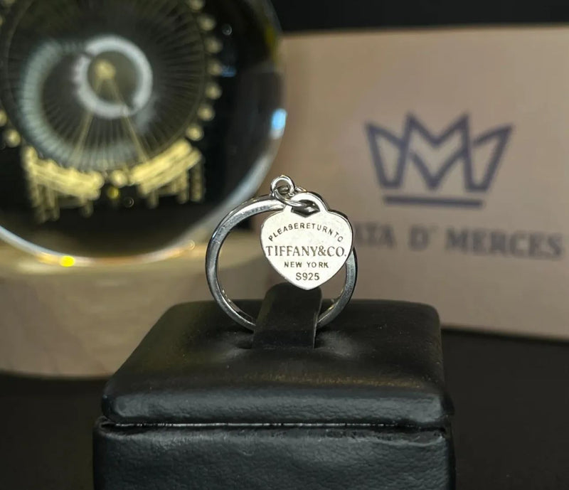 Anel pingente coração Tiffany