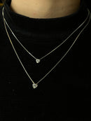 Colar corações zircônia duplo