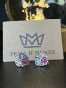 Brinco folha cravejada