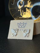 Brinco borboleta metade cravejada