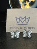 Brinco infantil borboleta cravejada